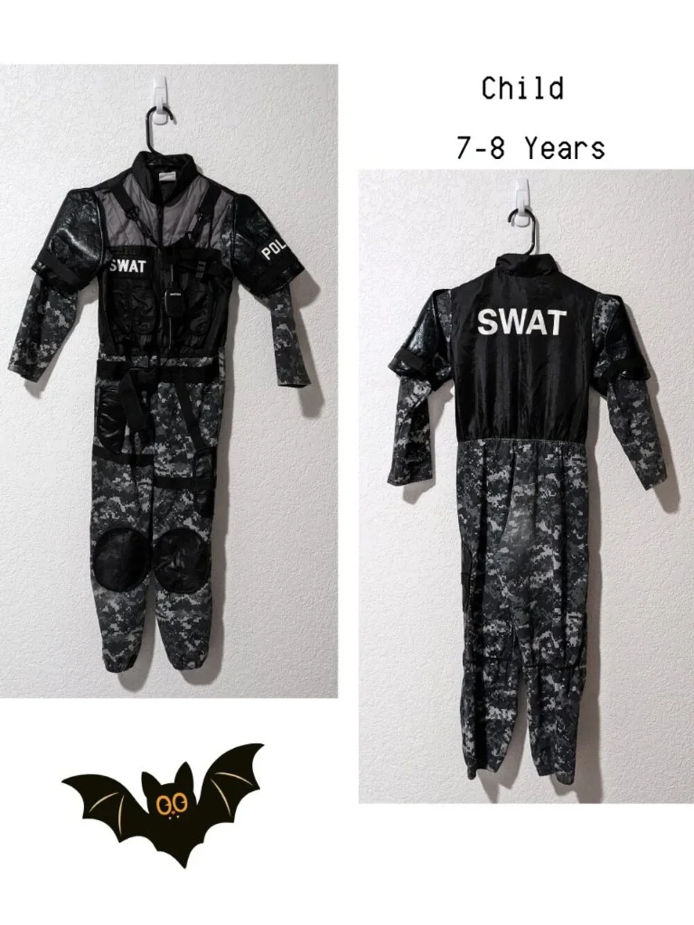 Teetot Kids SWAT Police Costume Tactical Camo Halloween Jumpsuit Dress Up 7-8